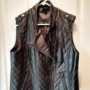Leather look vest